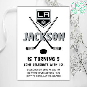 Printable Los Angeles Kings Birthday Invitations Instant Download