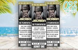 Editable Call of Duty Ticket Birthday Invitation 6 Instant Download