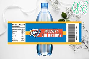 Printable Oklahoma City Thunder Water Bottle Labels Instant Download