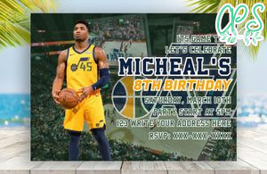 Editable Utah Jazz Digital Party Invitation Invite Instant Download
