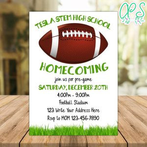 Homecoming Football Invitation Instant Download