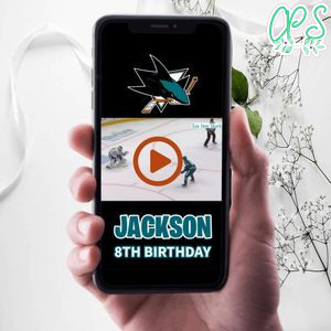 San Jose Sharks Birthday Video Invitation Digital Template Customizable Instant Download