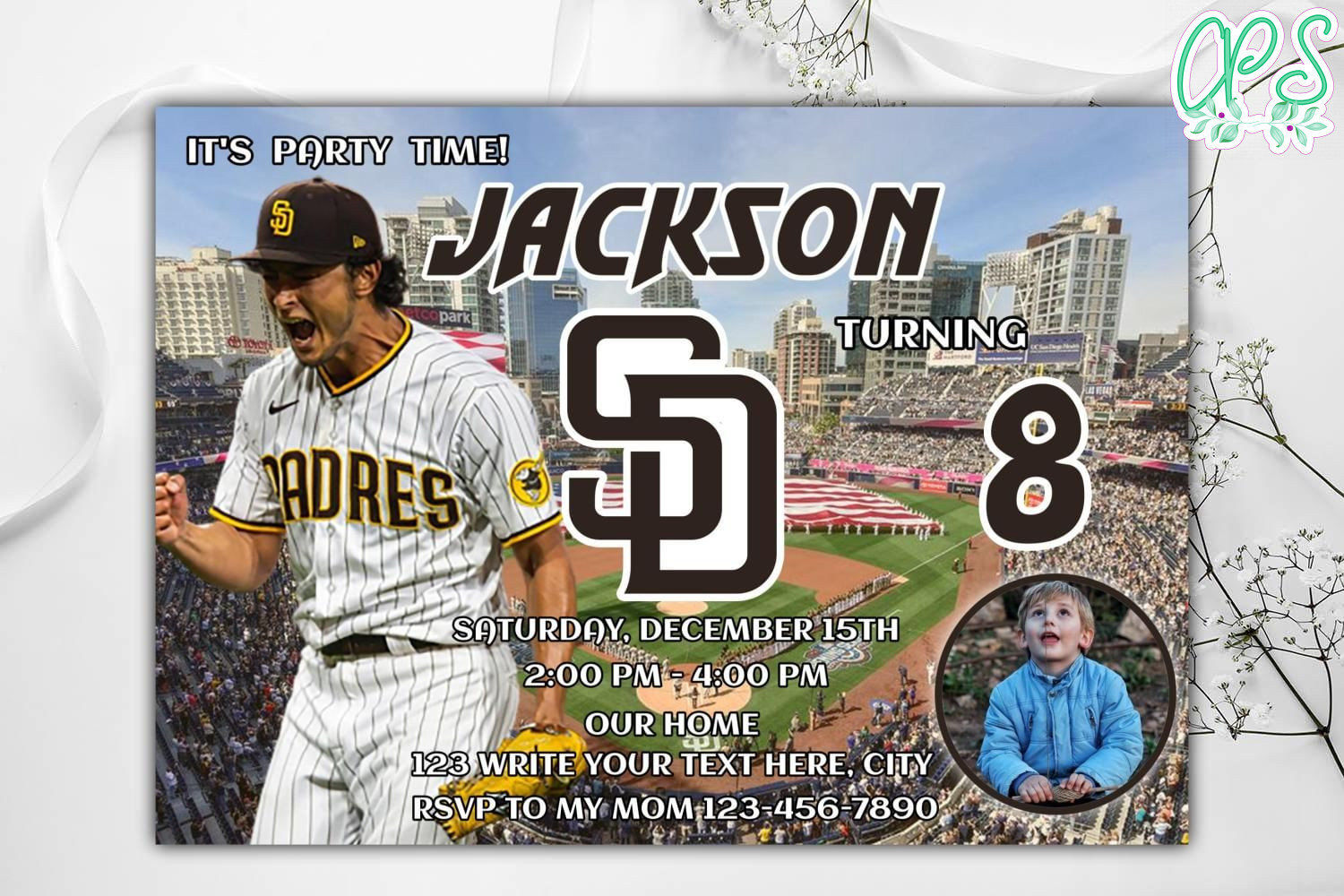 San Diego Padres Birthday Invitation Instant Download