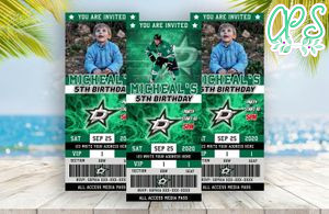 Dallas Stars Party Ticket Invitation Instant Download