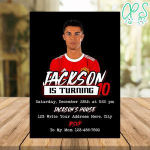 Cristiano Ronaldo Birthday Invitation Instant Download
