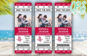 Houston Rockets Save The Date Wedding Engagement Announcement Ticket Invitation Instant Download