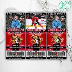 Ottawa Senators Ticket Birthday Editable Templates Instant Download