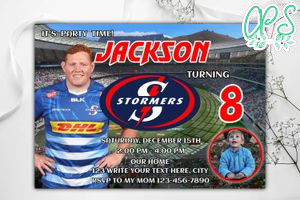 Stormers rugby invitation Template to Print at Home Instant Download