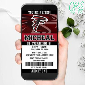 Electronic Atlanta Falcons Birthday Flyer Instant Download
