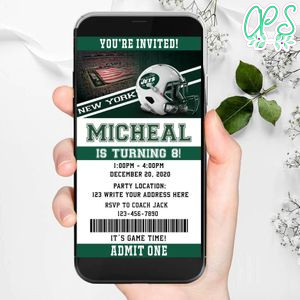 Electronic New York Jets Birthday Flyer Instant Download