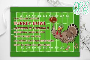 Turkey Bowl Invitation Instant Download