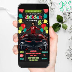 Mobile Mohamed Salah Liverpool Drive By Birthday Parade Electronic Invite Invitation Template Instant Download