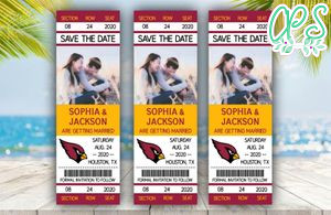 Editable Arizona Cardinals Save The Date Wedding Engagement Announcement Ticket Invitation Instant Download