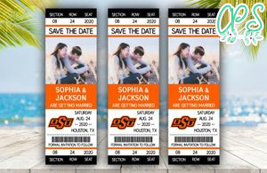 Editable Oklahoma State Cowboys Save The Date Wedding Engagement Announcement Ticket Invitation Instant Download