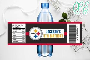 Printable Pittsburgh Steelers Water Bottle Labels Instant Download