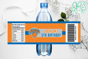 Printable New York Knicks Water Bottle Labels Instant Download