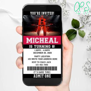 Electronic Westbrook Houston Rockets Ticket Electronic Invite Birthday Invitation Instant Download