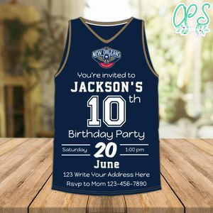 New Orleans Pelicans Jersey Birthday Flyer Instant Download