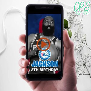 Philadelphia 76ers Birthday Video Invitation Digital Template Customizable Instant Download