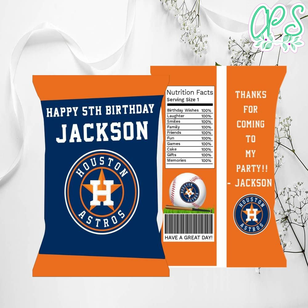 Houston Astros Chip Bags Digital File Printable Instant Download