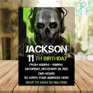 Modern warfare birthday invitation Instant Download