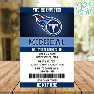 Tennessee Titans Birthday Invitation Instant Download