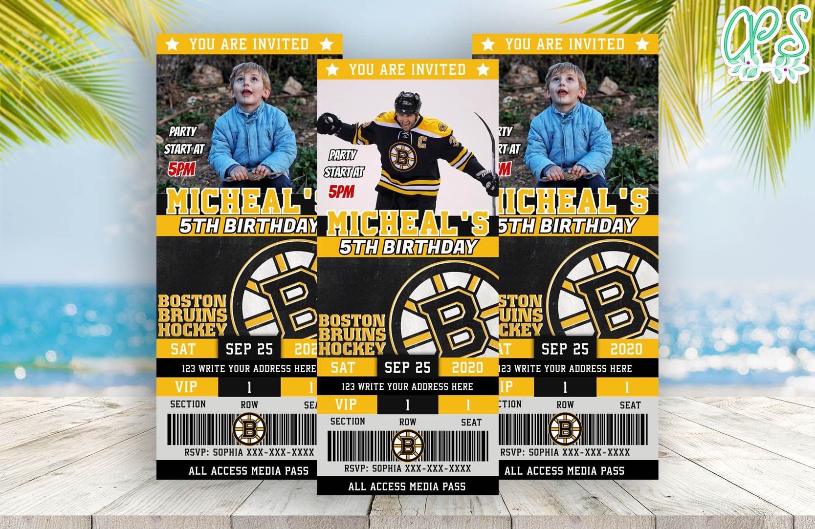 Boston Bruins Ticket Birthday Editable Templates Instant Download