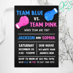Fight Night Gender Reveal Invitation Instant Download