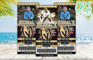 Vegas Golden Knights Ticket Birthday Editable Templates Instant Download
