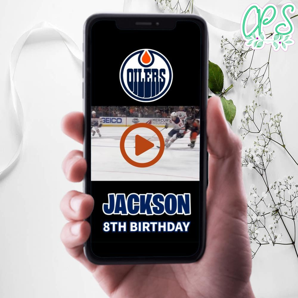 Edmonton Oilers Invitation Digital Template Instant Download