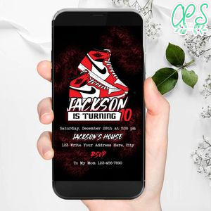 Sneaker Ball Mobile Invitation Customizable Template Instant Download