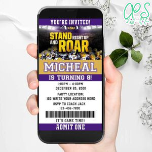 Electronic LSU Tigers Ticket Electronic Invite Birthday Invitation Instant Download
