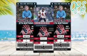 Houston Texans Ticket Birthday Editable Templates Instant Download