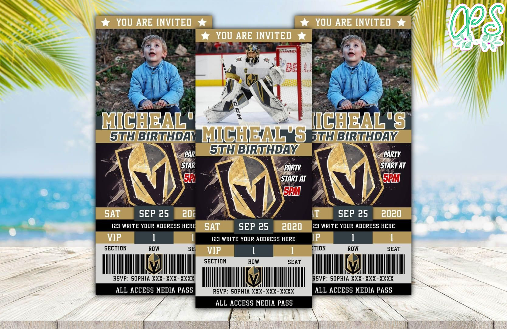 Vegas Golden Knights Ticket Birthday Editable Template Instant Download CustomPartyShirts Studio