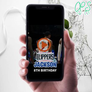 LA Clippers Birthday Video Invitation Digital Template Customizable Instant Download