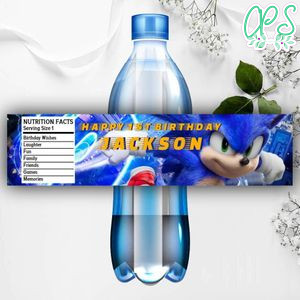 Printable Sonic The Hedgehog Water Bottle Labels Instant Download