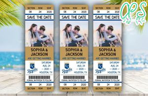 Editable Kansas City Royals  Save The Date Wedding Engagement Announcement Ticket Invitation Instant Download
