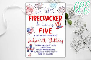 Printable 4th of July Birthday Party Invitation Instant Download