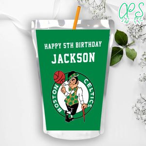 Boston Celtics Birthday Capri Sun Juice Label Instant Download