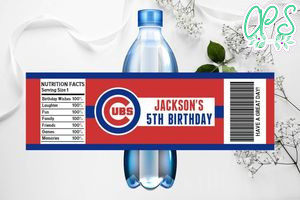 Printable Chicago Cubs Water Bottle Labels Instant Download