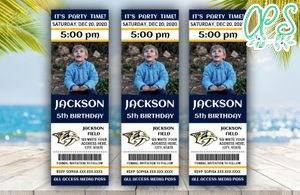 Printable Nashville Predators Birthday Ticket With Photo Invitation Instant Download