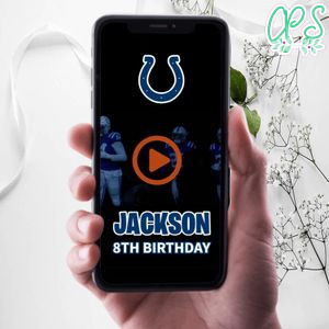 Indianapolis Colts Birthday Video Invitation Digital Template Customizable Instant Download 1
