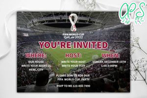 FIFA 2022 WORLD CUP Party Invitation Instant Download
