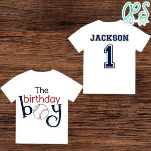 Printable Baseball 1st Birthday Boy Shirt Template Instant Download