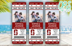 Editable Stanford Cardinals Save The Date Wedding Engagement Announcement Ticket Invitation Instant Download