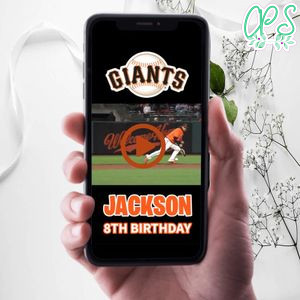 San Francisco Giants Birthday Video Invitation Digital Template Customizable Instant Download