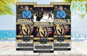 Editable Vegas Golden Knights Birthday Ticket Invites Instant Download