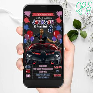 Mobile Kylian Mbappé Paris Saint Germain Drive By Birthday Parade Electronic Invite Invitation Template Instant Download