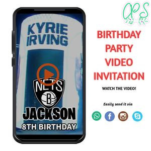 Kyrie Irving Birthday Video Invitation Digital Template Customizable Instant Download