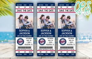 Editable Minnesota Twins  Save The Date Wedding Engagement Announcement Ticket Invitation Instant Download